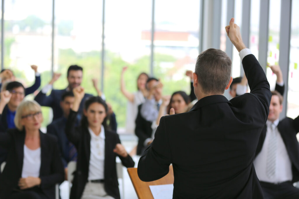 A leadership and management training session
